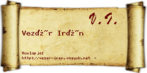 Vezér Irén névjegykártya